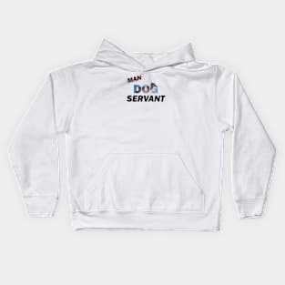 Man Dog Servant - Siberian Husky oil painting word art Kids Hoodie